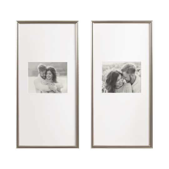 Kate and Laurel Adlynn 14" x 30" Photo Frames 8" x 10" with Mat, 2ct.